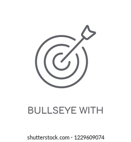 Bullseye with target symbol linear icon. Modern outline Bullseye with target symbol logo concept on white background from Productivity collection.