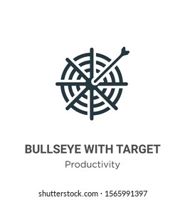 Bullseye with target symbol vector icon on white background. Flat vector bullseye with target symbol icon symbol sign from modern productivity collection for mobile concept and web apps design.