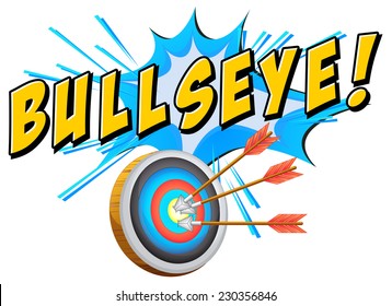 Bullseye text with target and arrows