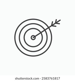 Bullseye vector icon isolated in black line