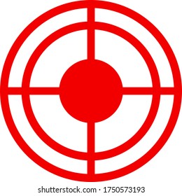 Ilustración vectorial Bullseye. Una ilustración plana de diseño icónico de Bullseye sobre un fondo blanco.