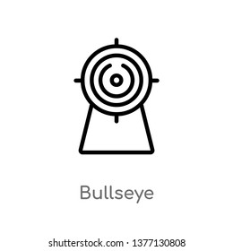 bullseye vector line icon. Simple element illustration. bullseye outline icon from sports concept. Can be used for web and mobile