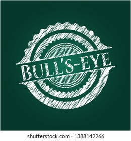 Bull's-eye written on a blackboard. Vector Illustration. Detailed.