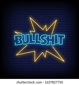 Bullshit Neon Signs Style Text Vector