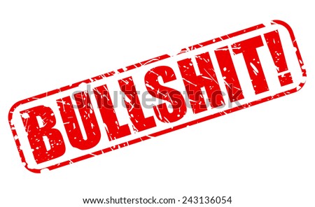 Bullshit red stamp text on white