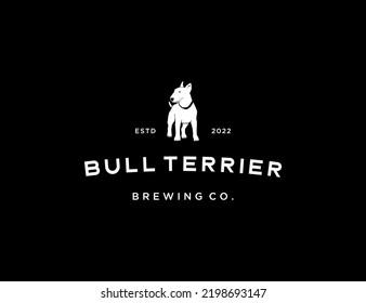 Bullterrier dog logo for brewery company 