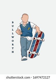 bullworth illustration jimmy hopkins character of BULLY fan art. it can be used for tshirt print, pattern etc.