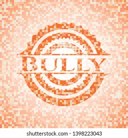 Bully abstract orange mosaic emblem