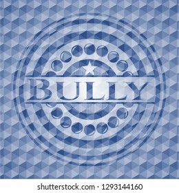 Bully blue polygonal badge.