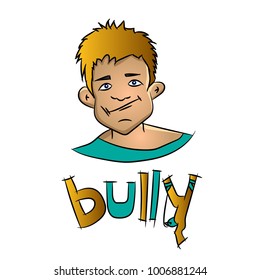Bully, fight, prankster, rascal, inscription, aggression, teen
