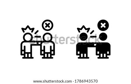 Bully Fight Violence Icon, Logo, Vector