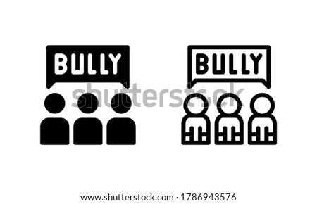Bully Friendship at School or Work Icon, Logo, Vector