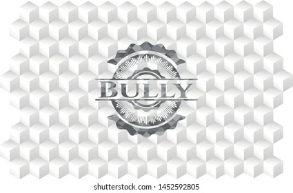 Bully grey emblem with cube white background