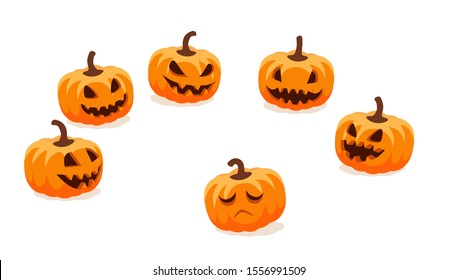 Bully Halloween Pumpkins mocking laughing and teasing a lonely victim bullying concept