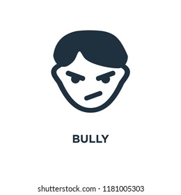 Bully icon. Black filled vector illustration. Bully symbol on white background. Can be used in web and mobile.