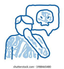 bully man sketch icon vector. Hand drawn blue doodle line art bully man sign. isolated symbol illustration