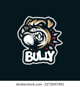 Bully mascot logo design vector with modern illustration concept style for badge, emblem and t shirt printing. Angry dog head illustration. svg