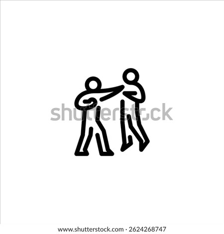 bully outline icon. figure fighting line art illustration.