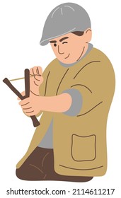A bully with a slingshot.