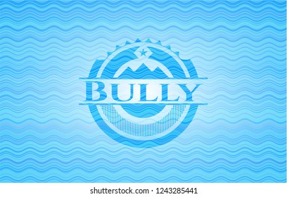 Bully water wave representation badge background.