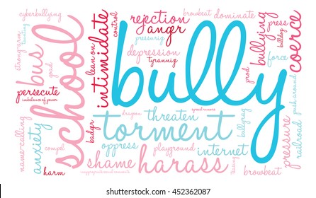 Bully word cloud on a white background. 