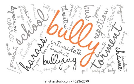 Bully word cloud on a white background. 