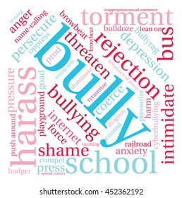 Bully word cloud on a white background. 