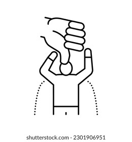 aggressiver Liniensymbol, Vektorgrafik. aggressives Vorzeichen. isoliertes Kontursymbol
