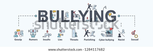 Bullying Banner Web Icon Rumors Discredit Stock Vector (Royalty Free ...