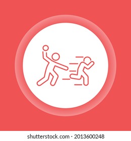 Bullying between kids color button icon. Problem of mockery and bullying at school. Isolated vector element. Outline pictogram for web page, mobile app, promo.