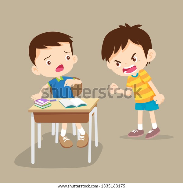 Bullying Childrenangry Childrenquarreling Kids Angry Boy Stock Vector ...