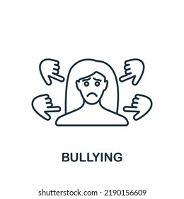 Bullying icon. Monochrome simple line Harassment icon for templates, web design and infographics