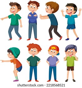 Bullying kids character collection illustration