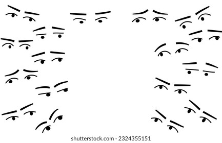 Mobbing Muster, die Augen der Menschen mit Unzufriedenheit.