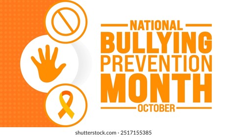 Bullying Prevention Month background or banner design template is observed every year in October. Holiday concept. Template for card, poster, placard, template. eps 10