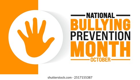 Bullying Prevention Month background or banner design template is observed every year in October. Holiday concept. Template for card, poster, placard, template. eps 10