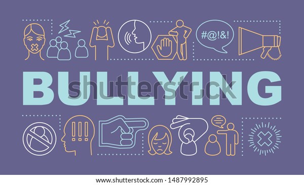 Bullying Word Concepts Banner Social Abuse Stock Vector (Royalty Free ...