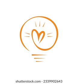 Bulp Lamp Vector Icon Design. Isolated on white background. Minimalist flat logo