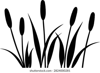 Bulrush icon silhouette vector illustration