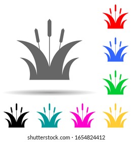bulrush multi color style icon. Simple glyph, flat vector of plants icons for ui and ux, website or mobile application