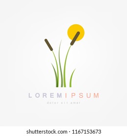 Bulrush vector design. Illustration for nature, flora, water plant