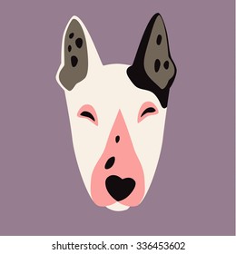 Bulyteryer, breed dog square icon, vector illustration
