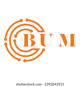 BUM letter design. BUM letter technology logo design on white background. BUM Monogram logo design for entrepreneur and business