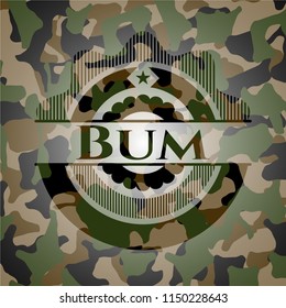 Bum on camouflage texture
