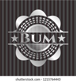 Bum silvery emblem or badge