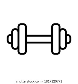 Bumbbell line icon isolated on white background. Vector high quality fit and training concept icon