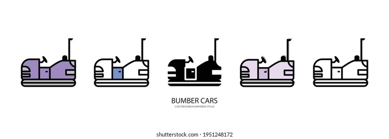 BUMBER CARS vector type icon