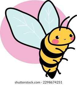 Bumble bee buzzing bee. Cute bee vector illustration.