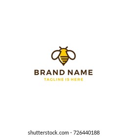  bumble bee honey hive logo template vector illustration