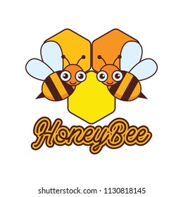 bumble bee / honey bee logo, vector illustration